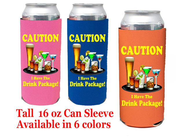 Cruise themed Tall Can sleeve.  Choice of color and custom option available.  Design 36