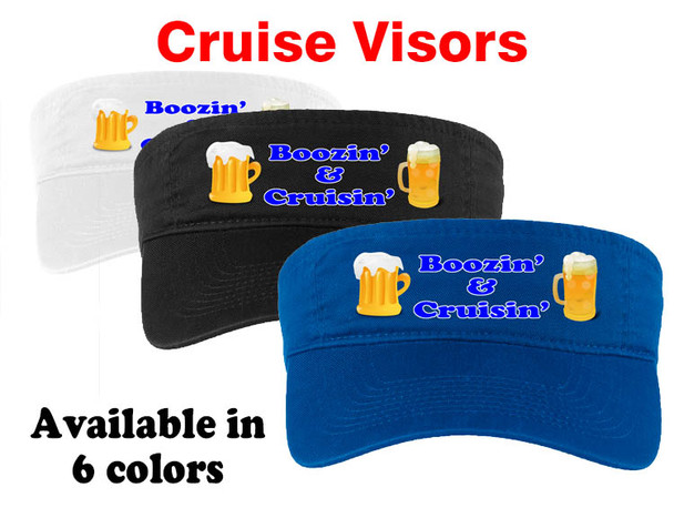 Cruise Visor - Choice of visor color with full color art work - Boozin 2