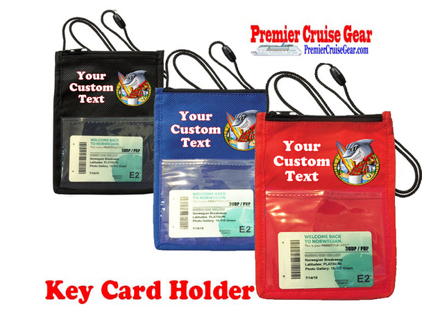 Cruise Card Holder - Custom with your text and colorful art work.  Choice of color.   Design  40