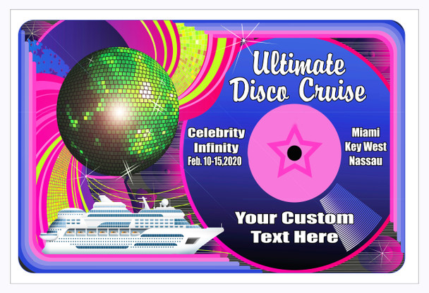 Cruise Ship Door Magnet - Extra large 17" x 11"" - Disco 3