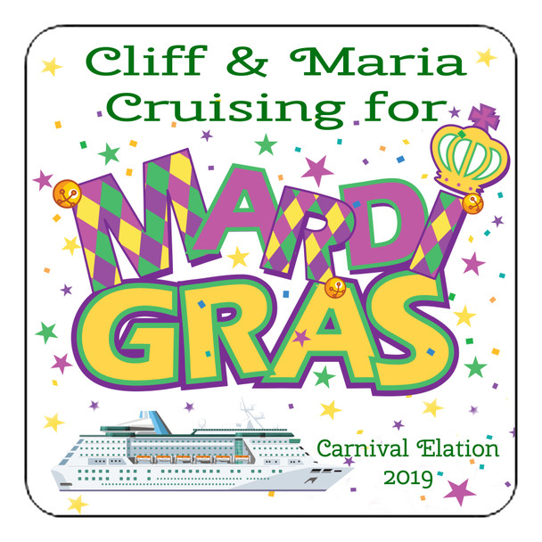 Cruise Ship Door Magnet - 11" x 11" - Mardi Gras 002