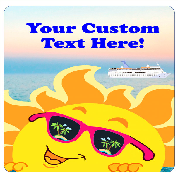 Cruise Ship Door Magnet - 11" x 11" - Fun in the Sun