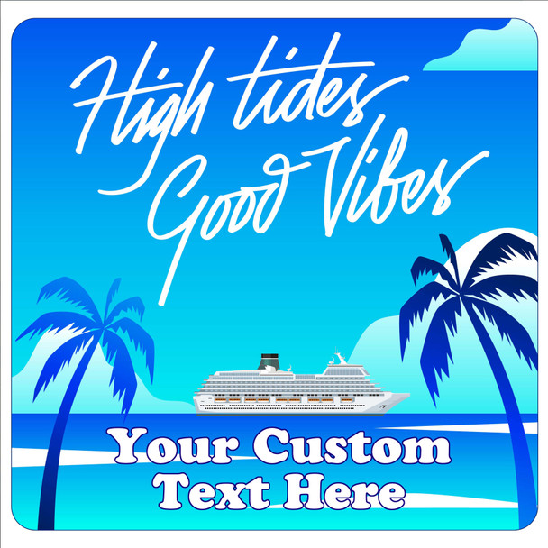 Cruise Ship Door Magnet - 11" x 11" -  High Tides