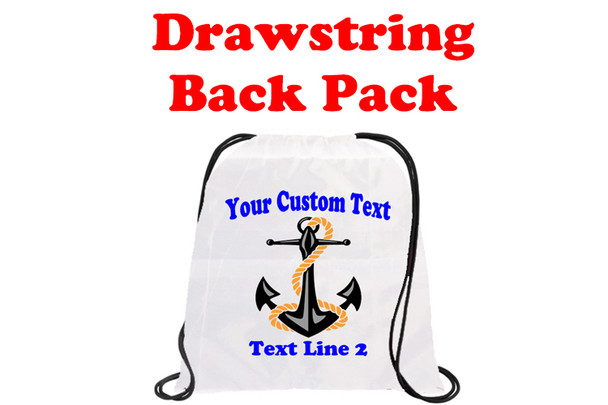 Cruising theme custom drawstring back pack -Custom design with your text!  002