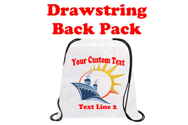 Cruising theme custom drawstring back pack -Custom design with your text!  009