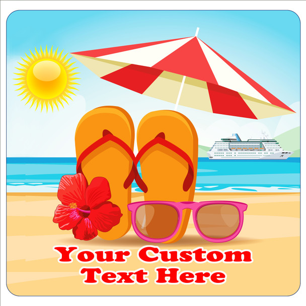 Cruise Ship Door Magnet - 11" x 11" -  Customized  with your text -feb001