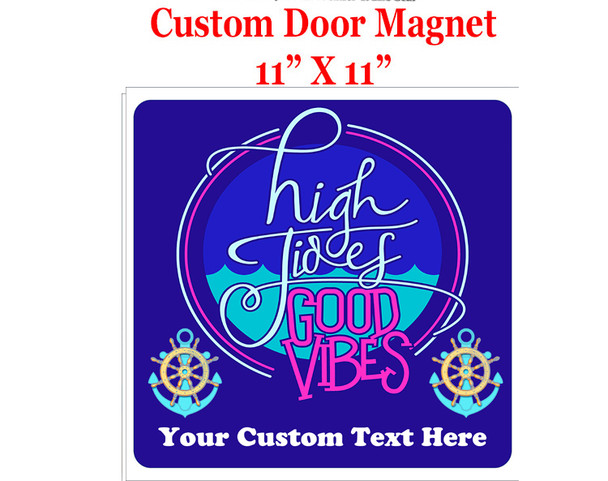 Cruise Ship Door Magnet - 11" x 11" -  Customized  with your text -feb010
