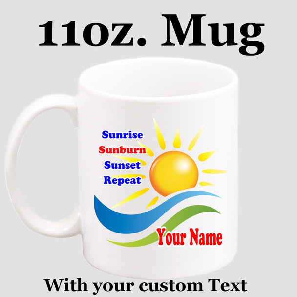 Cruise & Beach theme Custom 11 oz. mug.  Great gift for friends & family or as a special memento for you!  (025