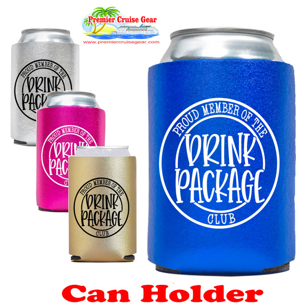 Cruise themed can sleeve.  Choice of color. - Drink Package