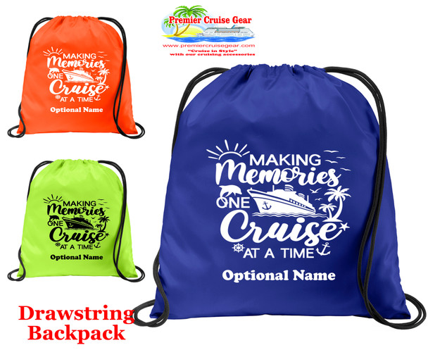 Cruise & Beach theme drawstring back pack - new005