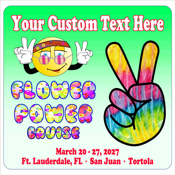 2027 Flower Power Cruise Ship Door Magnet - 11" x 11" - Flower Power 013