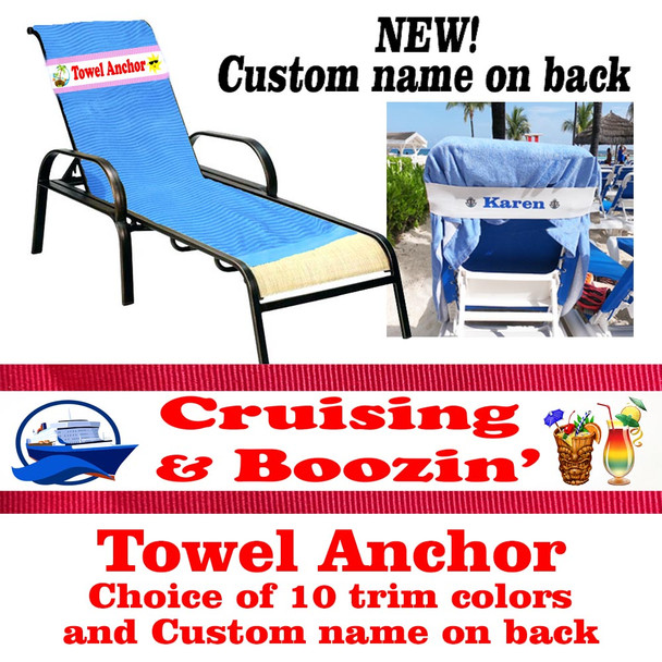 Custom Towel Anchor - Stock front design with custom name and artwork on back