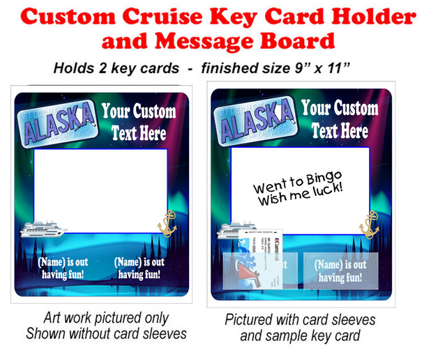 Door Key Card Holder Magnet - Holds 2 cards.  Alaska 1