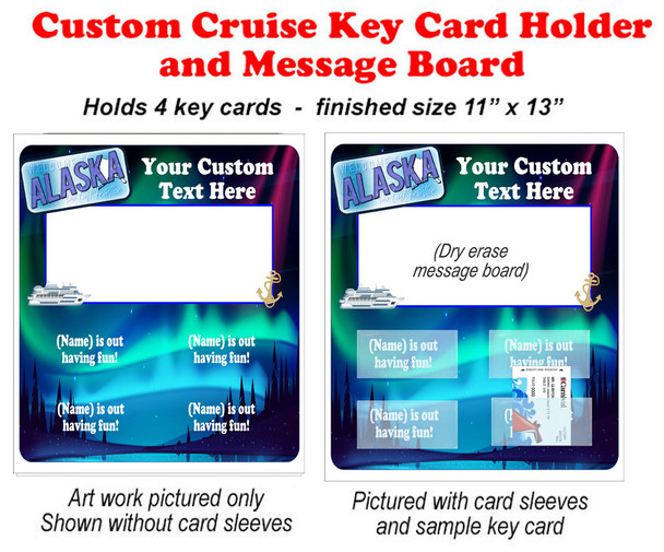 Door Key Card Holder Magnet - Holds 4 cards.  Alaska 1