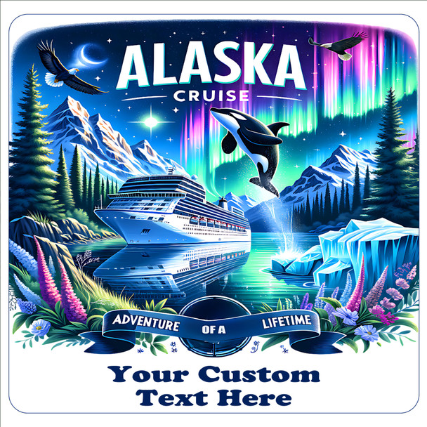 Cruise Ship Door Magnet - 11" x 11"  - Show off your cruising spirit and find your cabin easier!  Alaska new 2