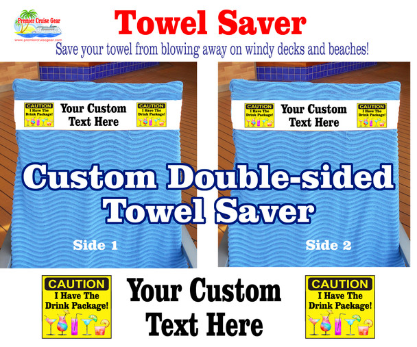 New Towel Saver - Custom towel band to save your towels from blowing away.  caution