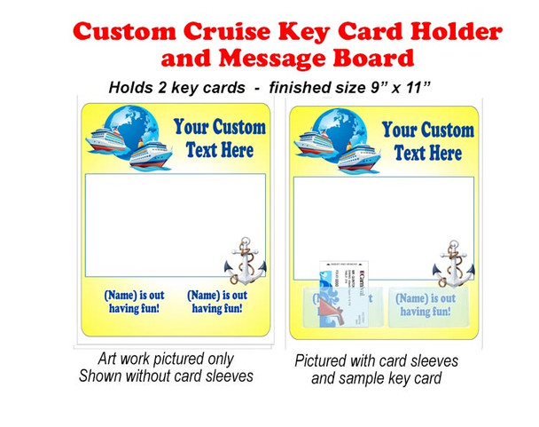 Door Key Card Holder Magnet - Holds 2 cards.  Keep your key card handy in your cabin.  Also a dry erase message board. Europe 2