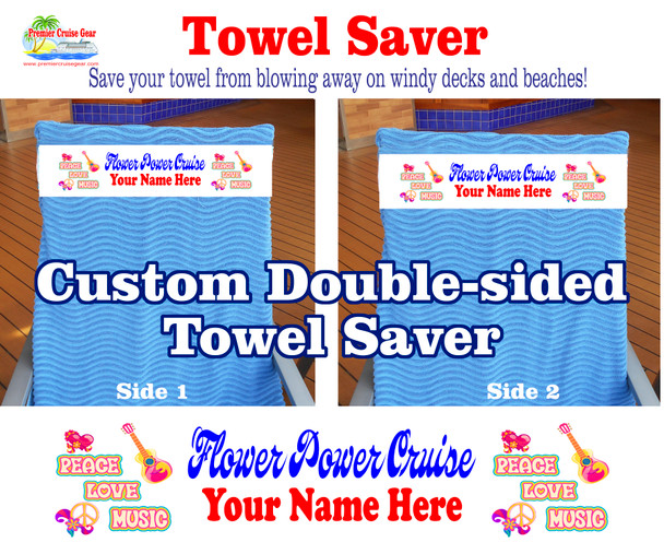 New Towel Saver - Custom towel band to save your towels from blowing away Flower Power 3