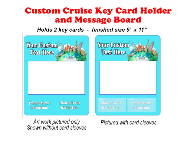 Door Key Card Holder Magnet - Holds 2 cards.  Keep your key card handy in your cabin.  Also a dry erase message board.  No Statue