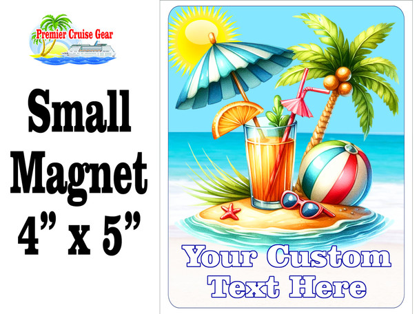 Small Cruise theme Magnet to add to your door decorations with this customizable magnet. Great for adding names, ports, etc...to your door!  2