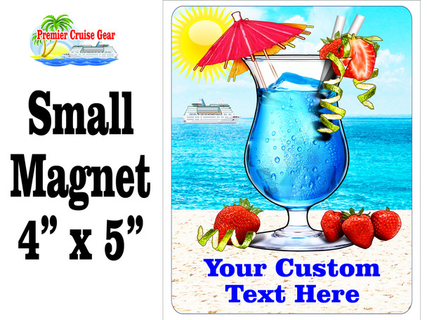 Small Cruise theme Magnet to add to your door decorations with this customizable magnet. Great for adding names, ports, etc...to your door!  4