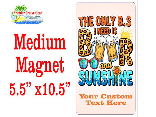 Medium Cruise Theme Magnet. Add to your door decorations with this custom magnet. Great for adding names, ports, etc...to your door!  5 1/2" x 10 1/2" Customizable!  Design 2