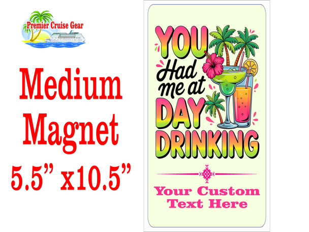 Medium Cruise Theme Magnet. Add to your door decorations with this custom magnet. Great for adding names, ports, etc...to your door!  5 1/2" x 10 1/2" Customizable!  Design 4