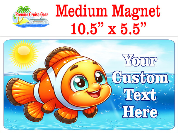 Medium Cruise Theme Magnet. Add to your door decorations with this custom magnet. Great for adding names, ports, etc...to your door!  5 1/2" x 10 1/2" Customizable!  Design 10