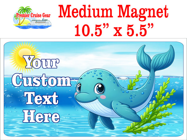 Medium Cruise Theme Magnet. Add to your door decorations with this custom magnet. Great for adding names, ports, etc...to your door!  5 1/2" x 10 1/2" Customizable!  Design 12