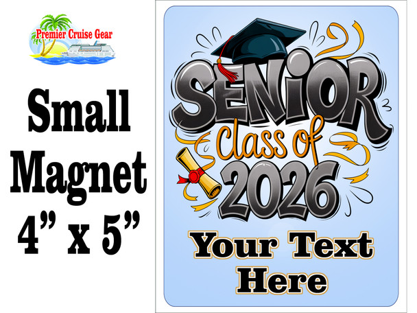 Small Cruise theme Magnet to add to your door decorations with this customizable magnet. Great for adding names, ports, etc...to your door!