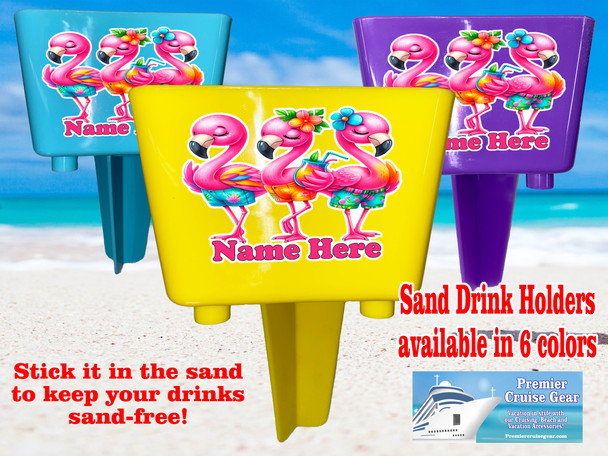 Sand-Beach Drink Holder - custom with your name/text.