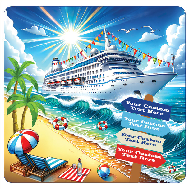 Cruise Ship Door Magnet - 11" x 11"  - Show off your cruising spirit and find your cabin easier!