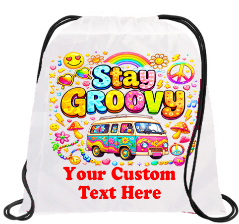 Cruising theme custom drawstring back pack - Customize with your name or text.