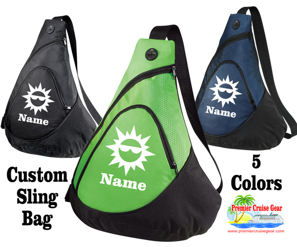 Cruise Sling Pack. Custom Large sling pack to carry all of your gear on the ship and in the ports.  Custom with your name.