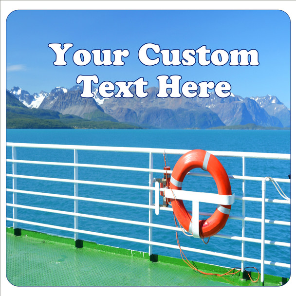 Cruise Ship Door Magnet - 11" x 11" - Railing