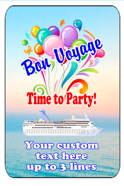 Cruise Ship Door Magnet - Extra large 11" x 17" - Bon Voyage