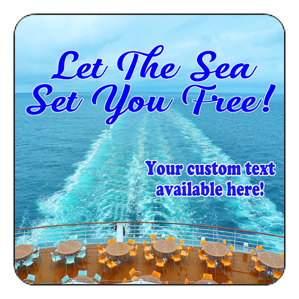 Cruise Ship Door Magnet - 11" x 11" - Sea set free