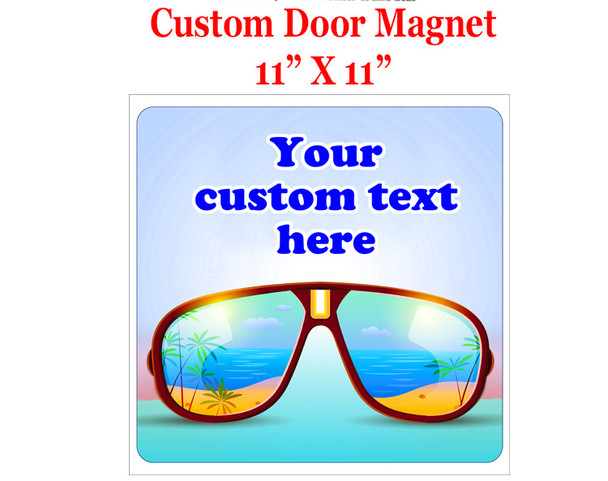 Cruise Ship Door Magnet - 11" x 11" -  Sunglasses