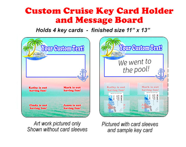 Door Key Card Holder Magnet - Holds 4 cards.  (001