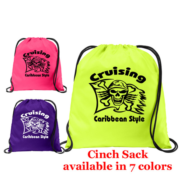 Cruise & Beach theme drawstring back pack - design 005