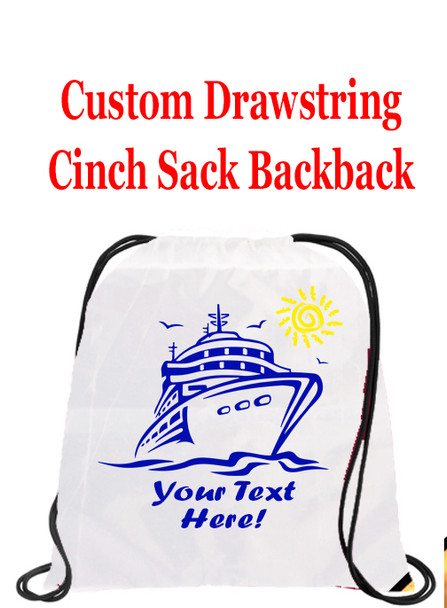 Cruising theme custom drawstring back pack - custom 002