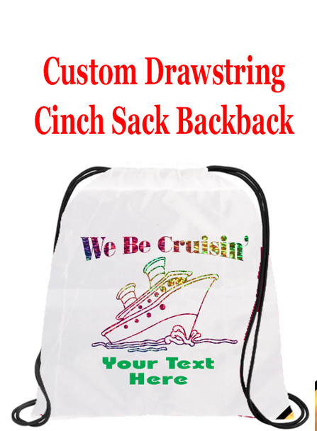 Cruising theme custom drawstring back pack - custom 009