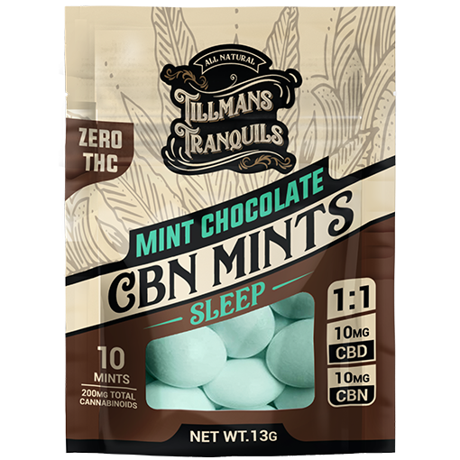Tillmans Tranquils ZERO THC CBD:CBN Mints 1:1