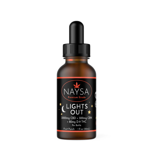 Naysa Lights Out Tincture (3000mg CBD + 300mg CBN + 80mg D9)