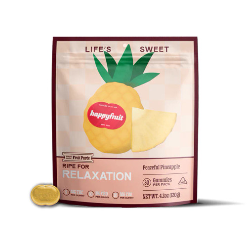 Happy Fruit Peaceful Pineapple Gummies 30ct (5mg D9+10mg CBG+10mg CBD/per) Happy Fruit Peaceful Pineapple Gummies 30ct (5mg D9+10mg CBG+10mg CBD/per)