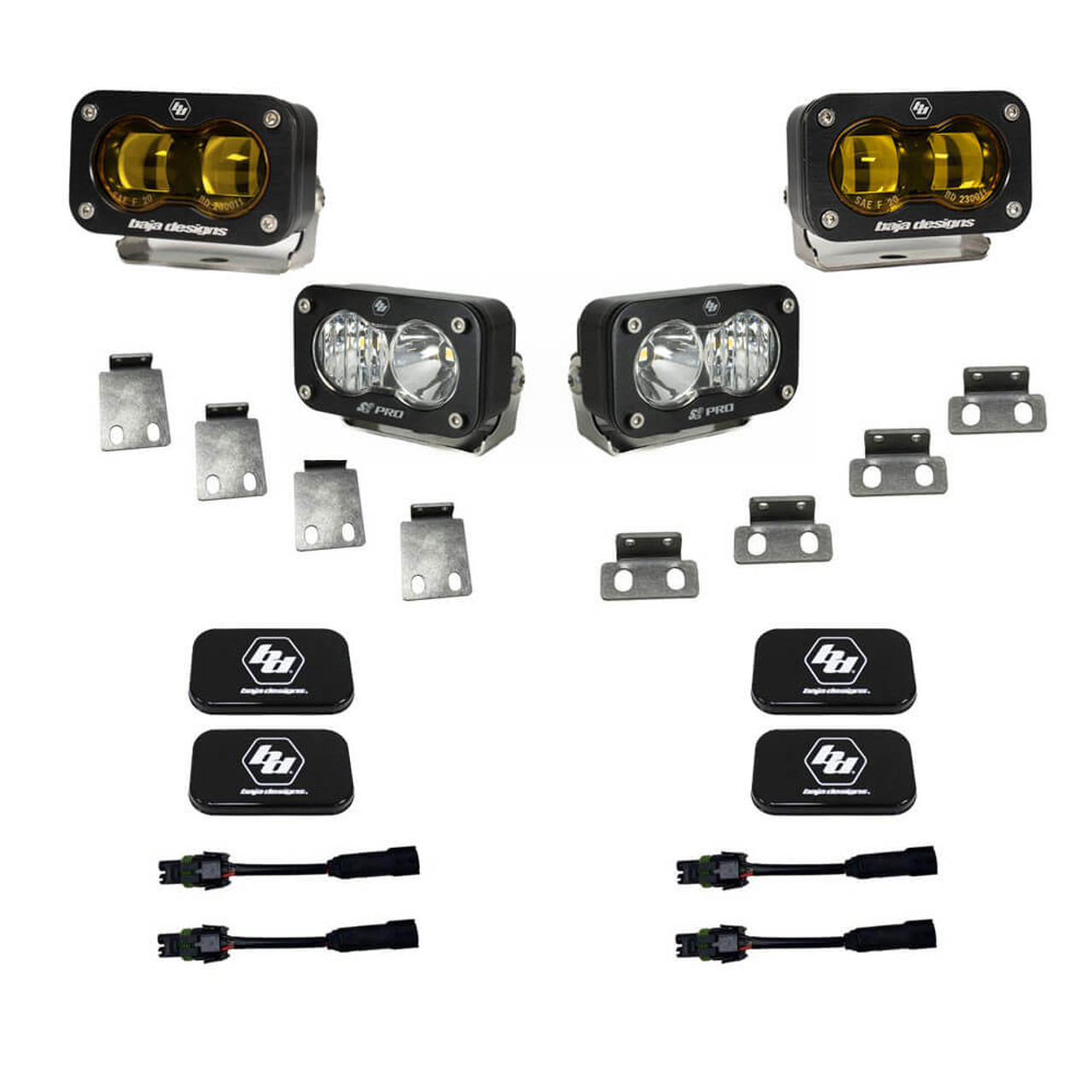 Baja S2 SAE/S2 Pro Amber LED Fog Light Kit For 21-24 Ford Raptor - 448183