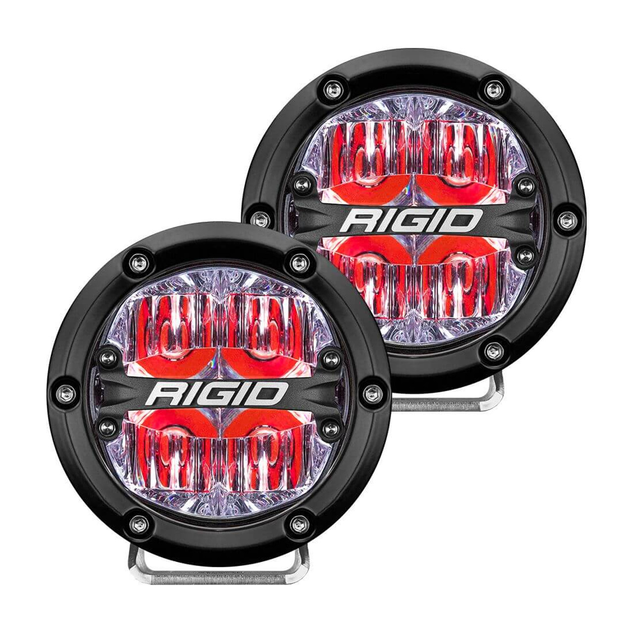 Rigid 360-Series 4IN LED Lights With Red Backlight (Drive)