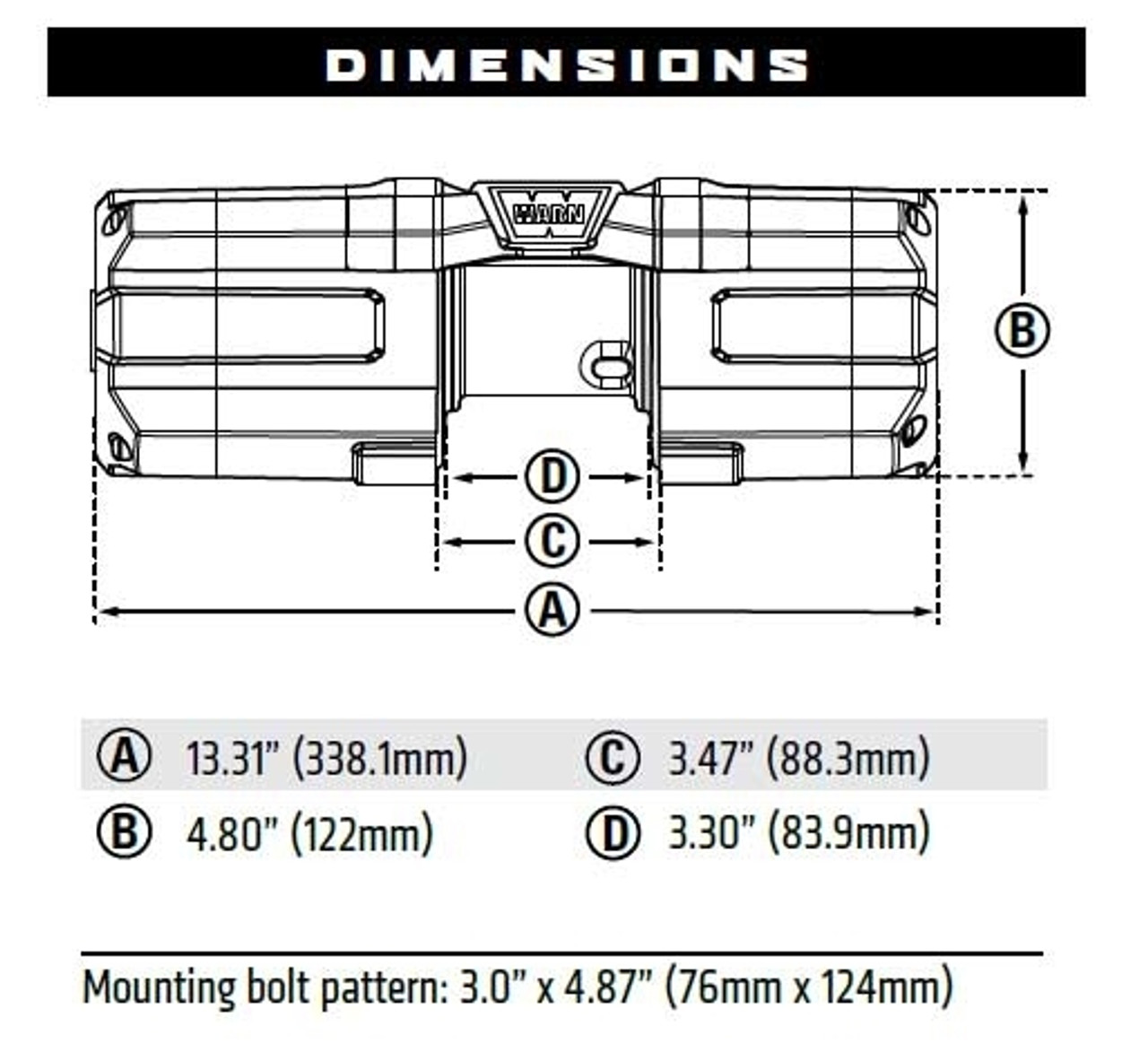 Warn AXON 35 Steel Rope Power Sport Winch - 101135