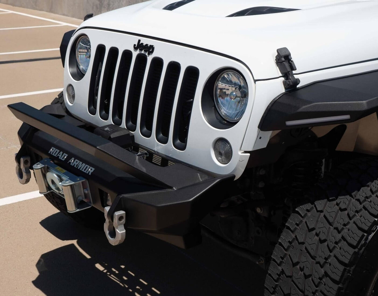 Road Armor Stealth Front Fender Flare W/ Switchback LED DRL For 07-18 Jeep Wrangler JK - 507AFF0B