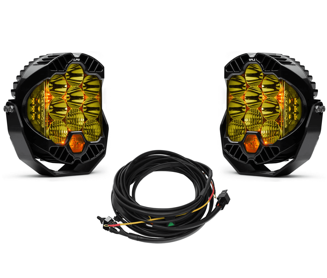 Baja Designs LP9 Pro Amber Driving Combo Pattern Round LED Light Kit - 320013-2-H